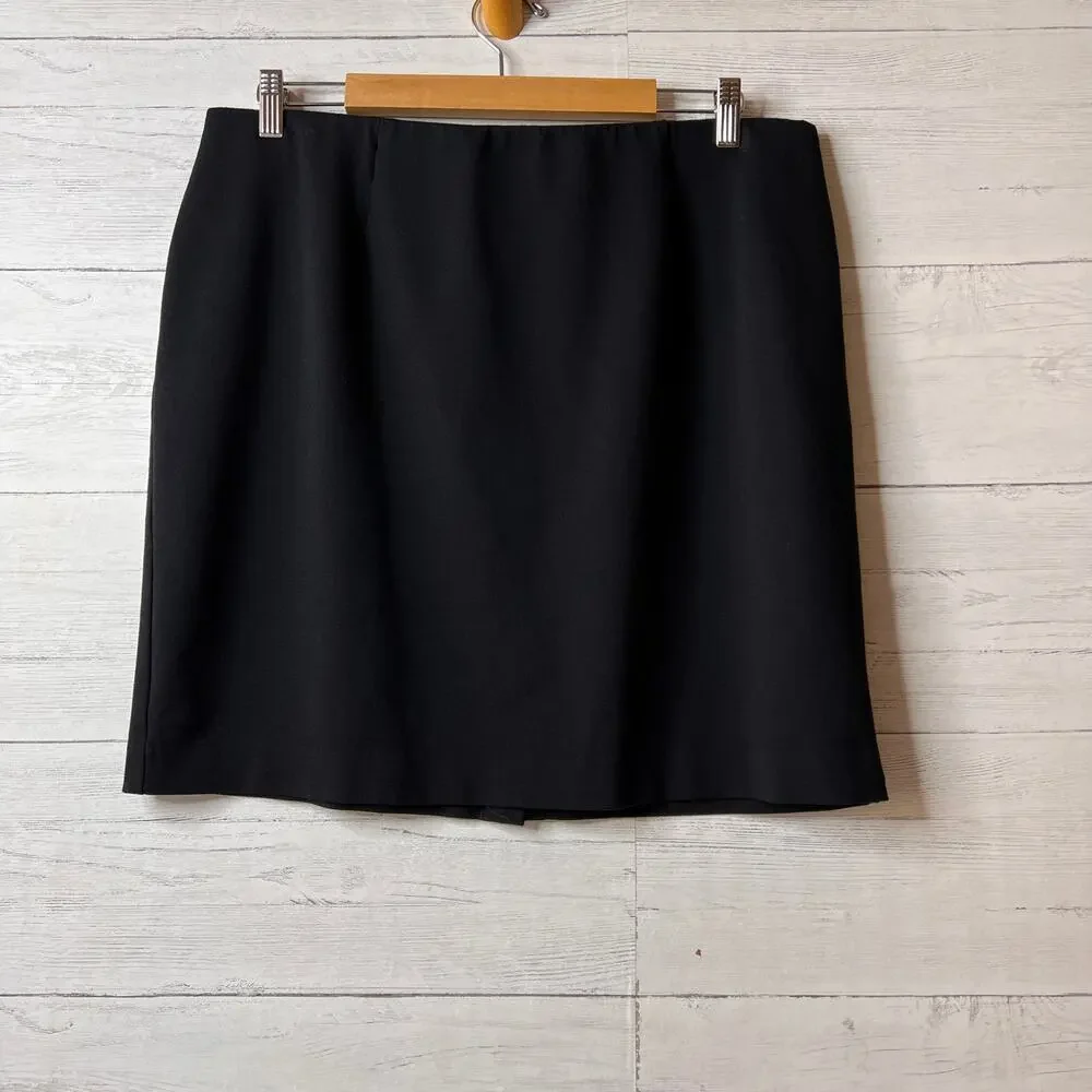 J Jill Skirt Womens Size Large Petite Black Ponte Pencil Stretch Business Casual